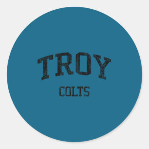 Troy high school hs troy mi vintage sports  classic round sticker