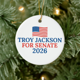 Troy Jackson for Senate 2026 Election Christmas Ceramic Tree Decoration