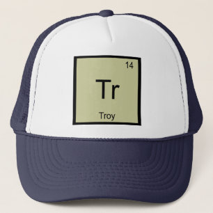 Troy Name Chemistry Element Periodic Table Trucker Hat