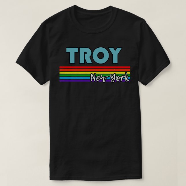 Troy New York Pride Troy LGBT Gift LGBTQ Supporter T-Shirt (Design Front)