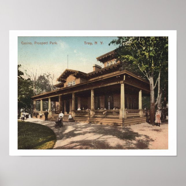 Troy NY Casino, Prospect Park, 1910 Vintage Poster (Front)