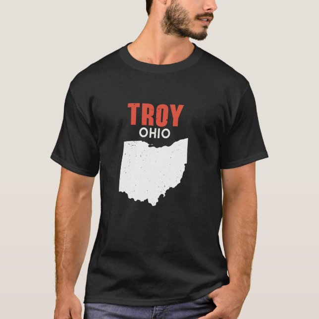 TROY Ohio USA State America Travel Ohioan  T-Shirt (Front)