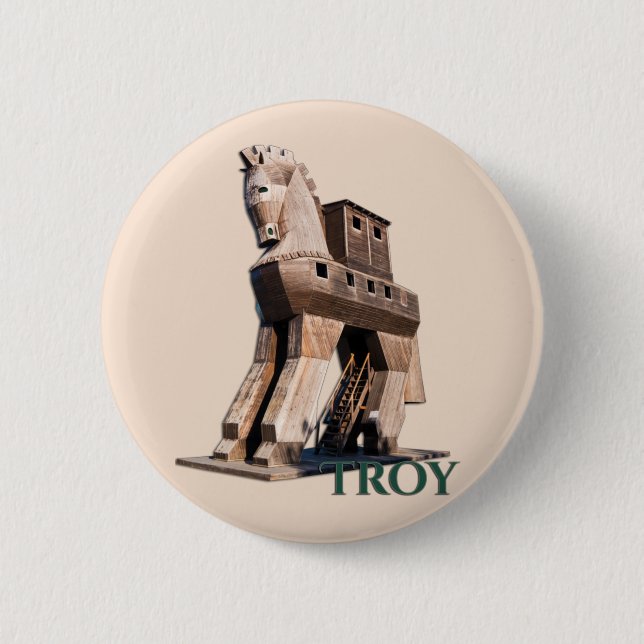 Troy: Trojan Horse 6 Cm Round Badge (Front)
