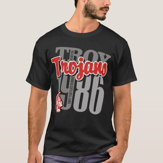 Troy Trojans Black Tee (Front)