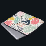 Trpoical Collage Bright Colourful Fun Laptop Sleeve<br><div class="desc">Colourful and bright modern matisse inspired collage. Large mint green plams,  and coral leaves. Spots and triangles add a retro 80'svibe.</div>