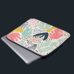 Trpoical Collage Bright Colourful Fun Laptop Sleeve<br><div class="desc">Colourful and bright modern matisse inspired collage. Large mint green plams,  and coral leaves. Spots and triangles add a retro 80'svibe.</div>