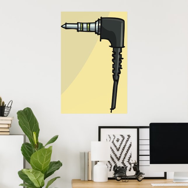 TRRS Audio Jack Connector Tech Gadget Illustration Poster (Home Office)