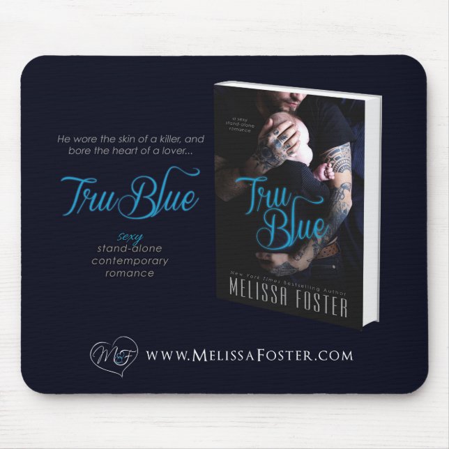 Tru Blue Contemporary Romance Mouse Pad (Front)