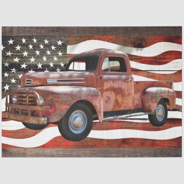 Truck American Flag Tissue Paper (Front)