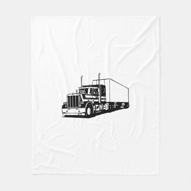 Truck and Dry-van Fleece Blanket (Front)