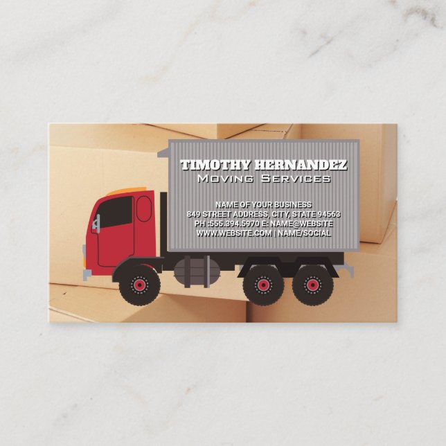 Truck | Boxes Business Card (Front)