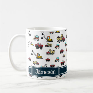 Truck Car Crane Vehicle Name Personalised Coffee Mug