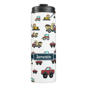 Truck Car Crane Vehicle Name Personalised Thermal Tumbler