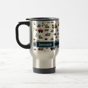Truck Car Crane Vehicle Name Personalised Travel Mug