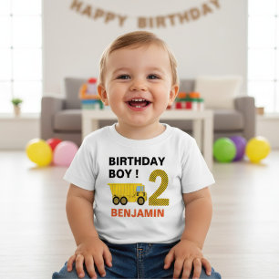 Truck Construction 2nd Birthday Party Baby T-Shirt