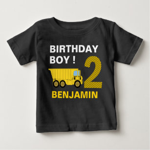 Truck Construction 2nd Birthday Party Baby T-Shirt