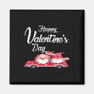 Truck Couple Red Truck With Hearts Happy Valentine Magnet