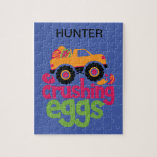 "TRUCK CRUSHING EGGS" PUZZLE PERSONALIZED.
