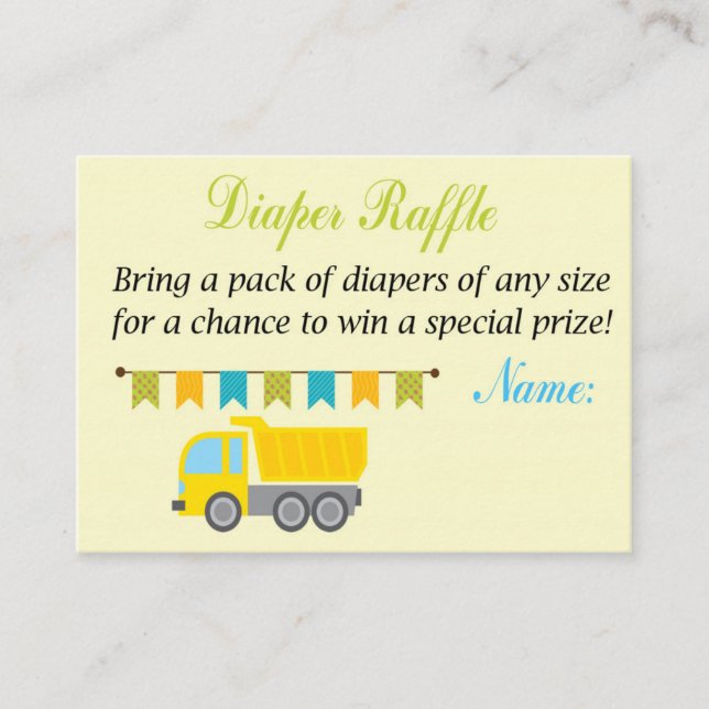 Truck Diaper Raffle Tickets (Front)