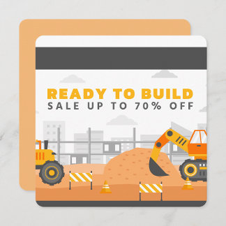 Truck Digger Birthday Party 70%Off Invitation