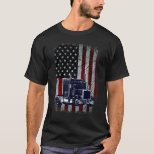 Truck Driver American Flag Trucker Big Rig Semi Tr T-Shirt