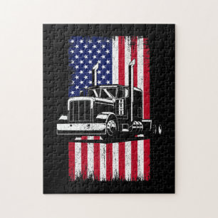 Truck Driver American Flag Trucker Jigsaw Puzzle