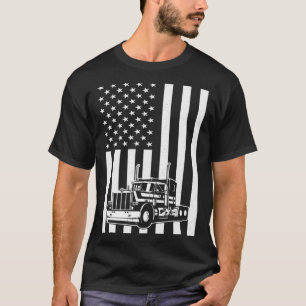 Truck Driver American Flag Trucker Semi Truck US T T-Shirt
