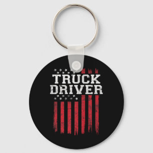 Truck Driver American Flag Usa Patriot Patriotic U Key Ring