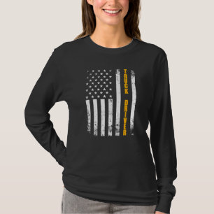 Truck Driver American Flag Usa Semi Trailer Vintag T-Shirt