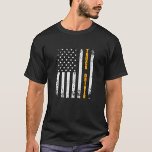 Truck Driver American Flag USA Semi-Trailer Vintag T-Shirt
