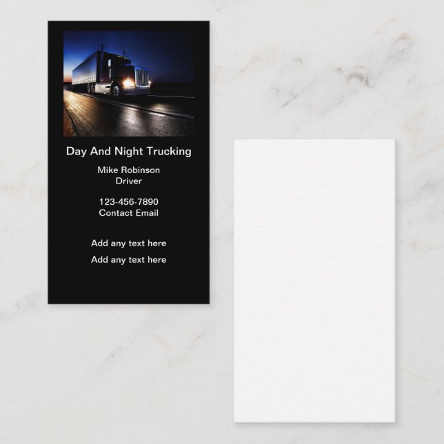 Truck Driver And Mechanic Business Cards (Front/Back)