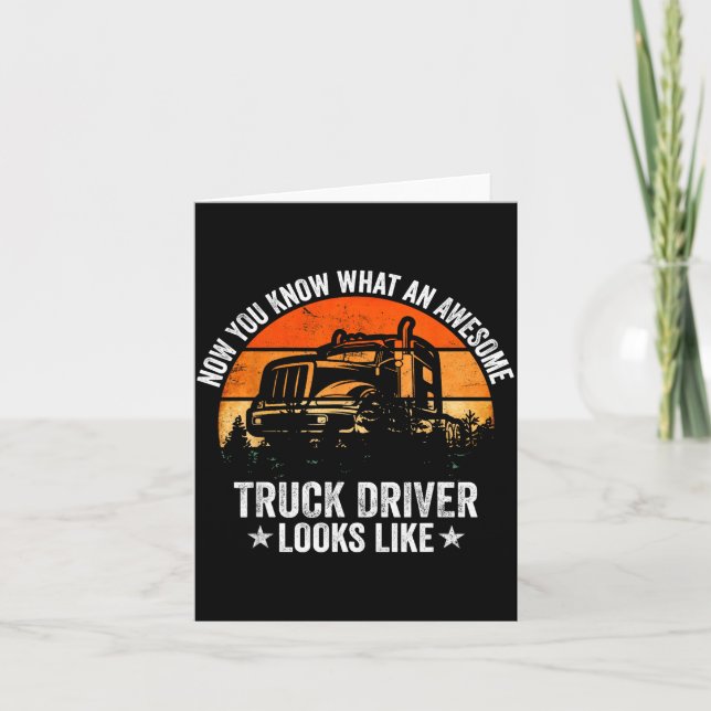 Truck Driver Art For Men Women Truck Driver Trucki Card (Front)