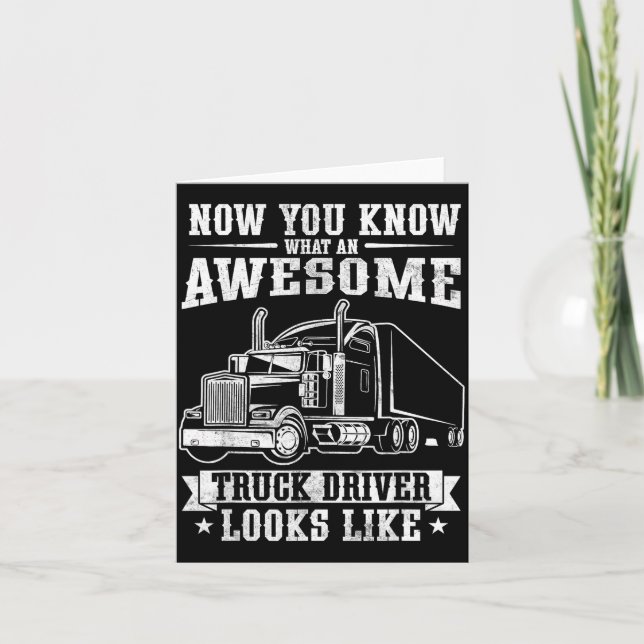 Truck Driver Art For Men Women Truck Driver Trucki Card (Front)