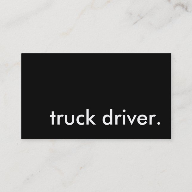 truck driver. business card (Front)
