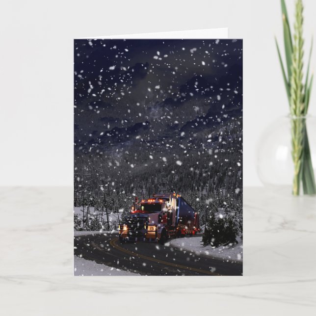 Truck Driver Christmas Holiday Card (Front)