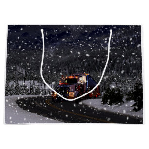 Truck Driver Christmas Large Gift Bag
