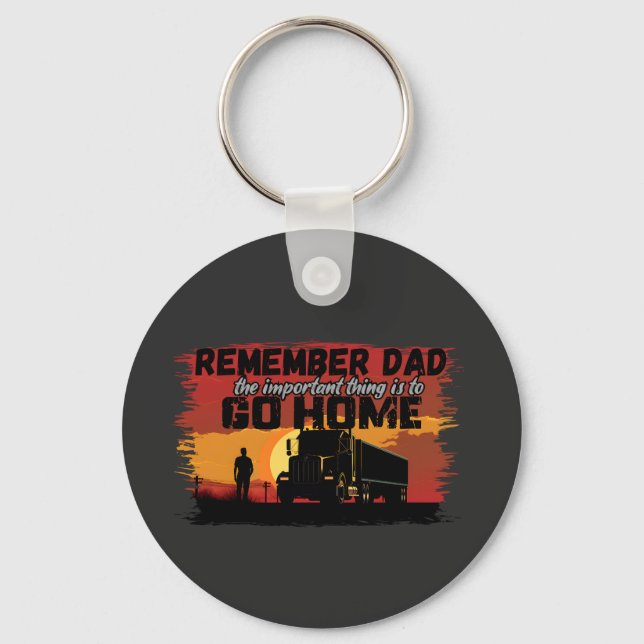 Truck Driver Dad Road Journey Family Love Design Key Ring (Front)