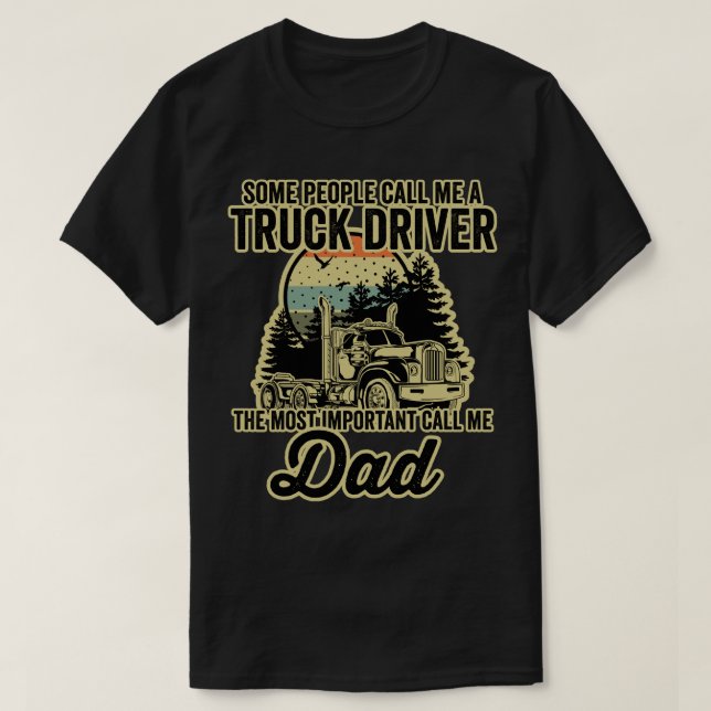 Truck Driver Funny Trucker Vintage T-Shirt (Design Front)