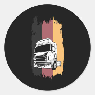 Truck Driver German Trucker Trucks Funny Gift Idea Classic Round Sticker
