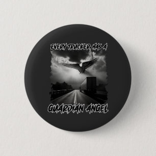 Truck Driver Guardian Angel Road Protection Faith 6 Cm Round Badge