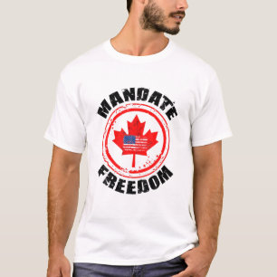 Truck Driver Mandate Freedom Convoy Canada USA Fla T-Shirt