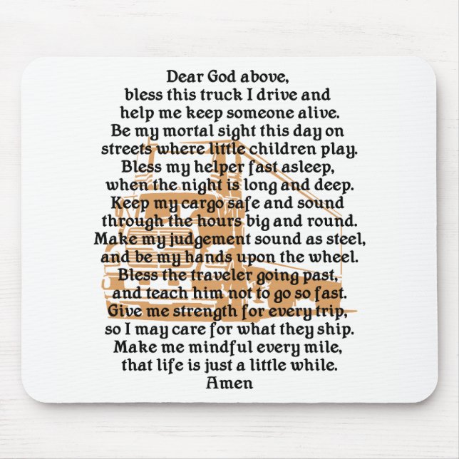 Truck Driver Prayer Mousepad (Front)