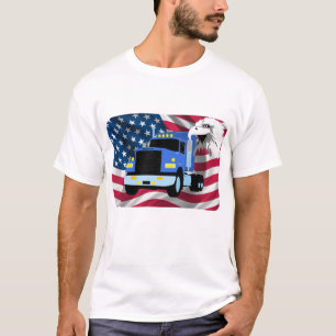 Truck Driver T-shirt with US Flag and Eagle