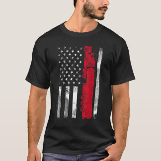 Truck Driver USA American Flag Vintage Trucker Tru T-Shirt