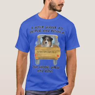 Truck Driving Dog Australian Shepherd T-Shirt