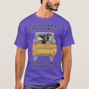 Truck Driving Dog Belgian Sheepdog  T-Shirt
