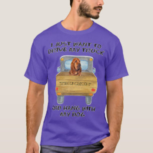 Truck Driving Dog Bloodhound T-Shirt