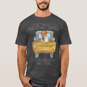 Truck Driving Dog Borzoi T-Shirt