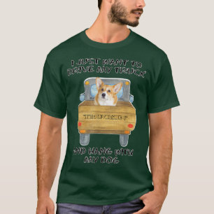 Truck Driving Dog Corgi T-Shirt