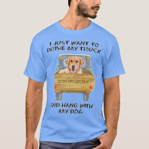 Truck Driving Dog Golden Retriever T-Shirt